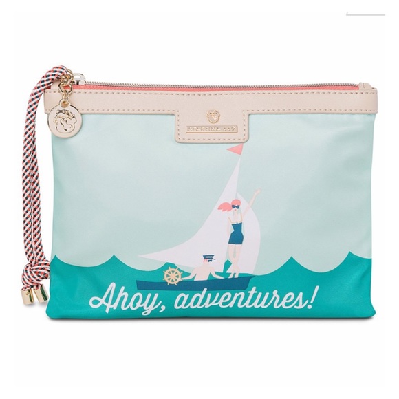 SPARTINA 449 Blue Cream Beach Bag Wristlet NWT - Picture 6 of 6